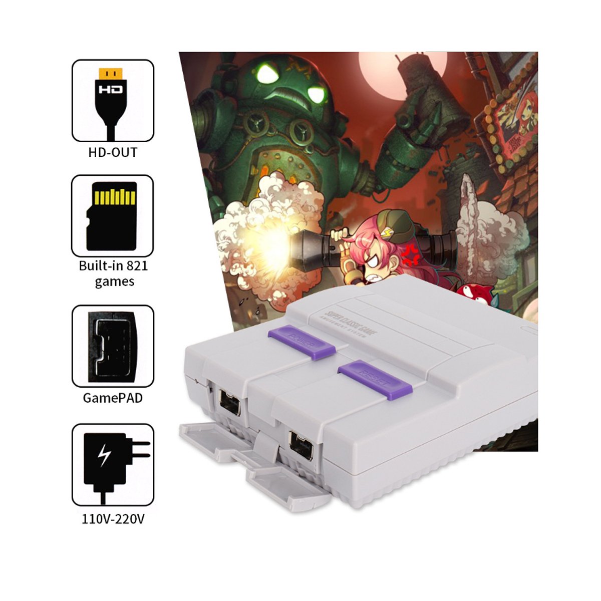 Retro Inspired Game Console With HDMI + 821 Games Loaded