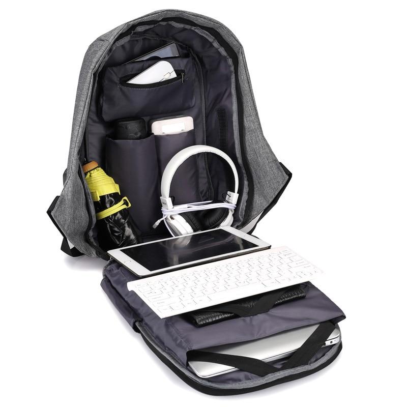 Anti-theft Bag Men Laptop Rucksack Travel Backpack USB Charge College