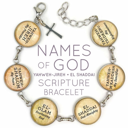 Names of GOD Scripture Bracelets - Stainless Steel Hebrew Religious