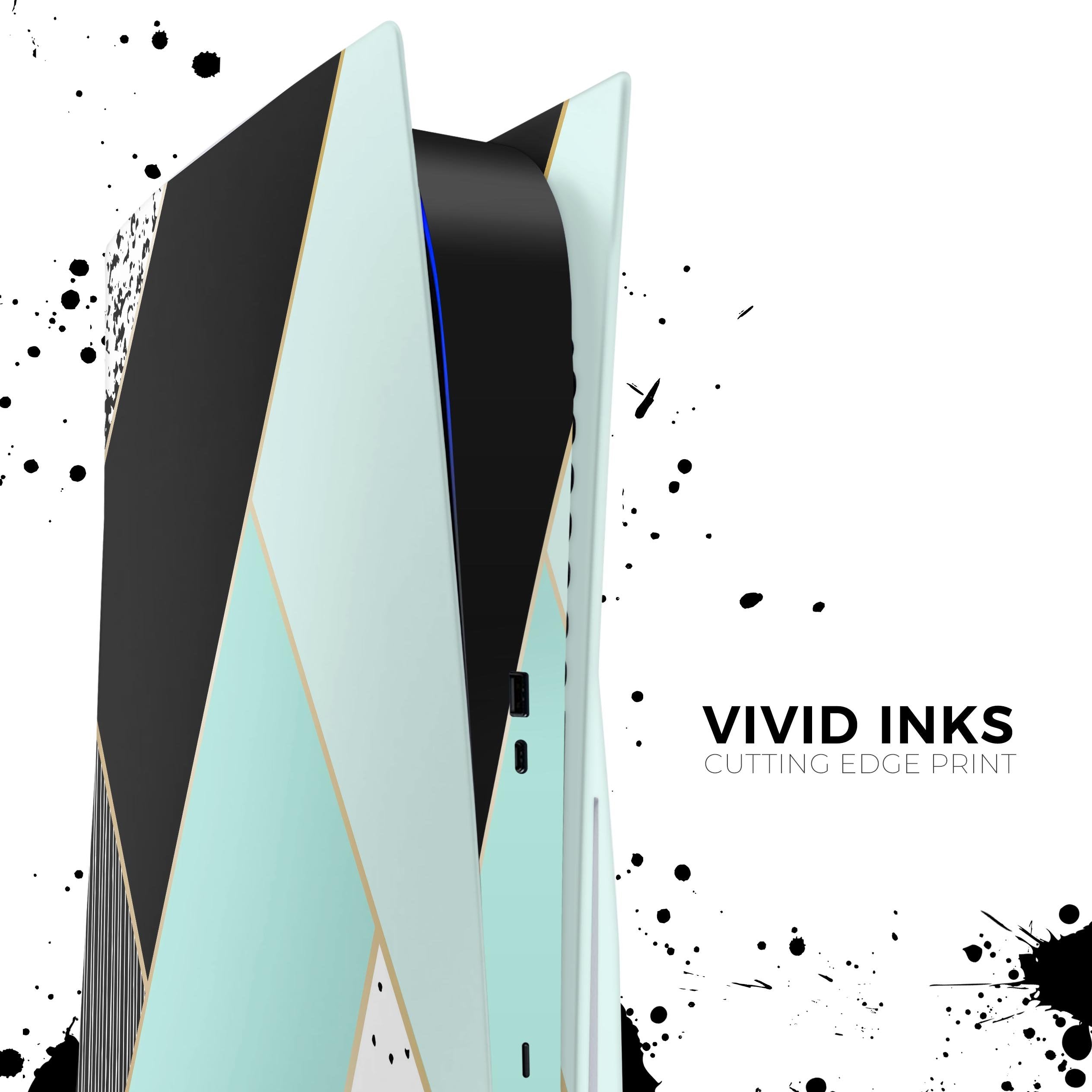 Minimalistic Mint & Gold Striped - Full Vinyl decal Bundle for PS