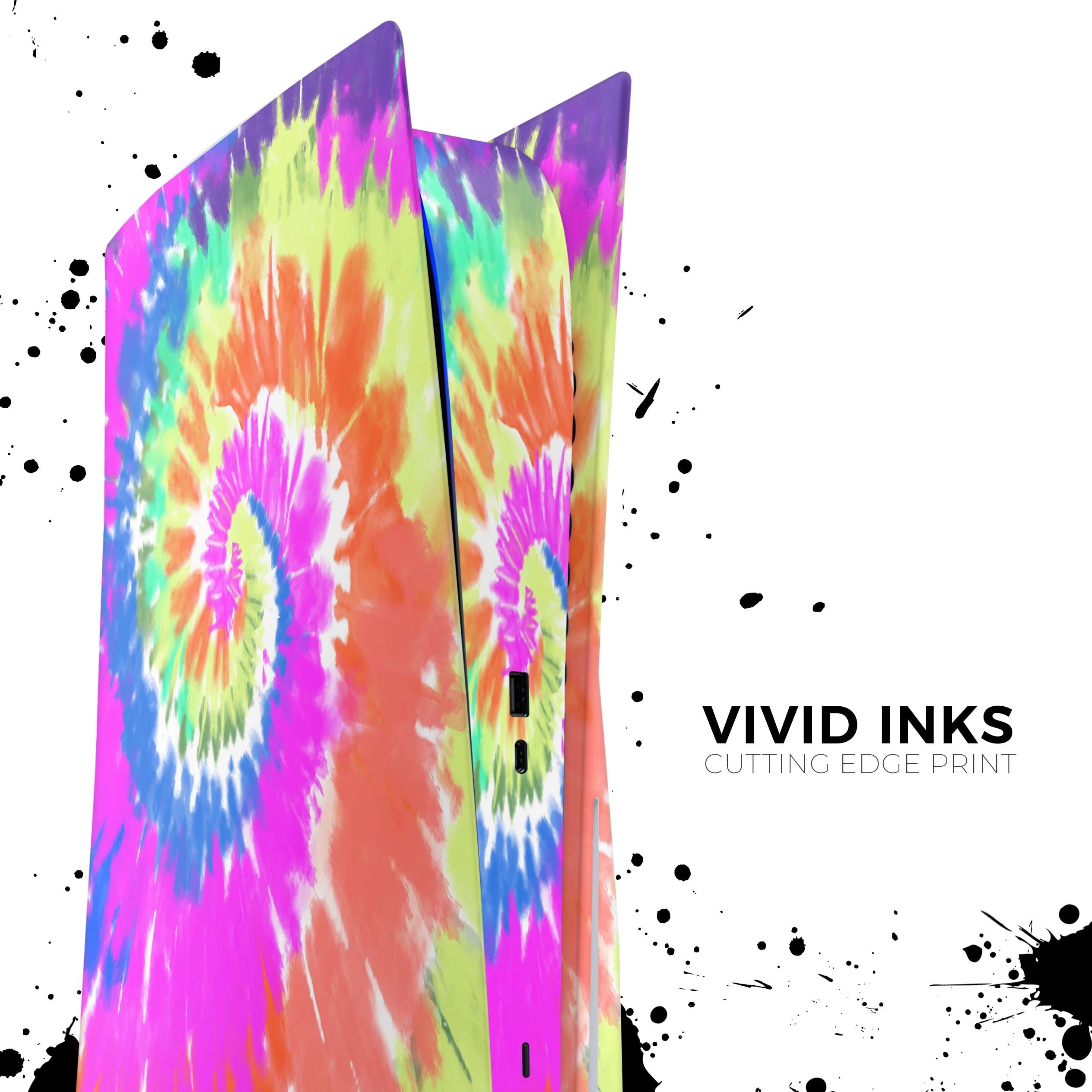 Spiral Tie Dye V1 - Full Vinyl decal Wrap Kit for Playstation