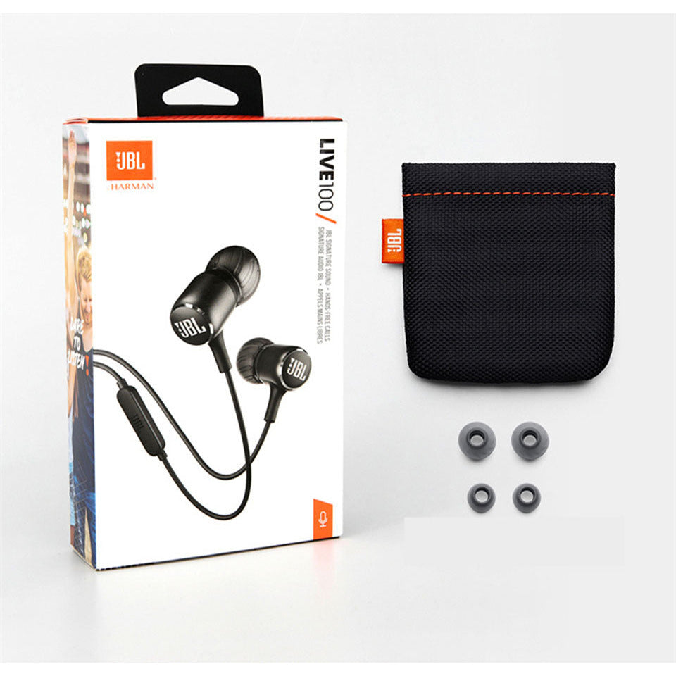 JBL LIVE100 3.5mm Wired Earphones Stereo Sound Line Control