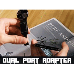 Dual Port Phone Ring Holder Adapter for Lightning Jack Adapter