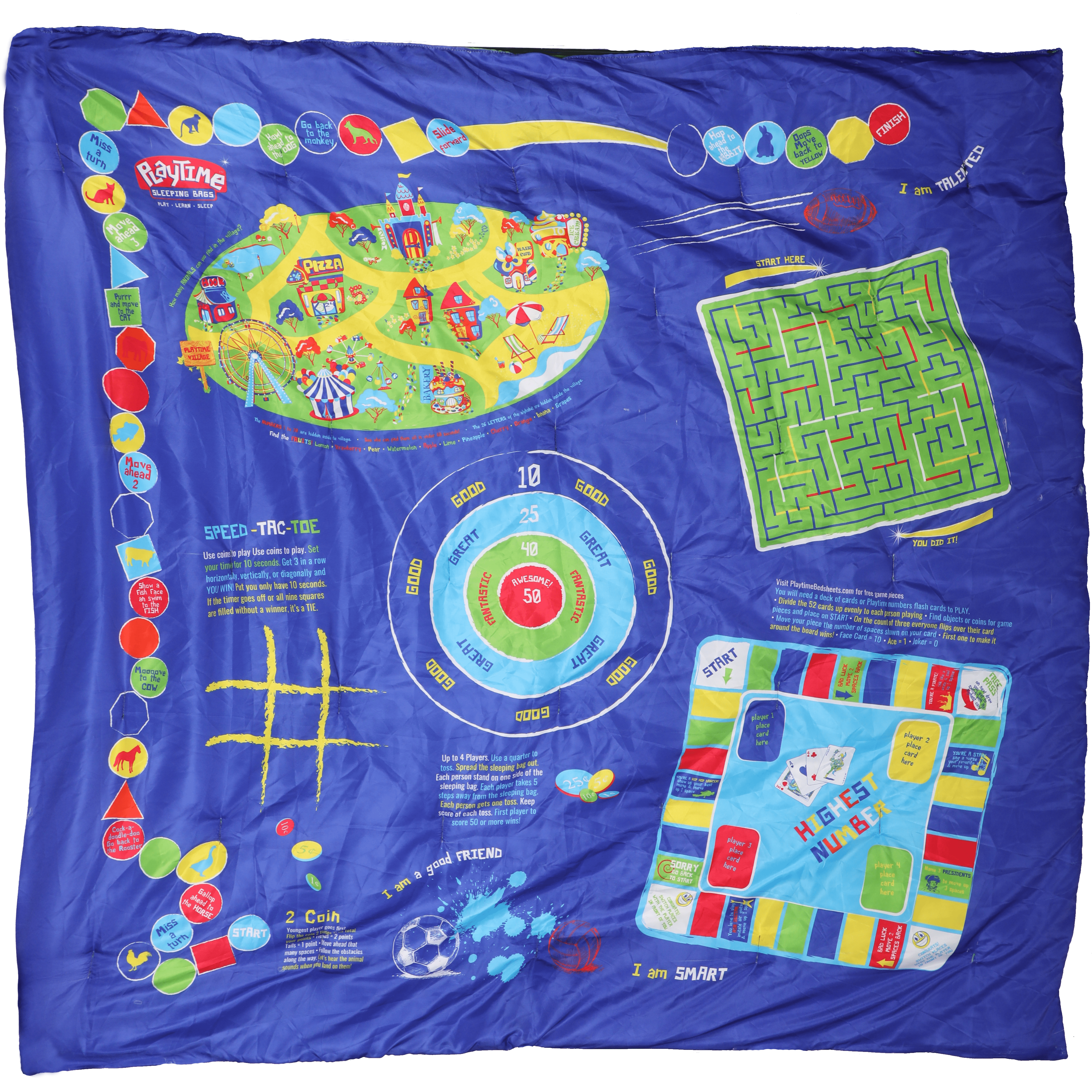 Playtime Reversible Slumber Bag. Over 35 Fun Interactive Games!