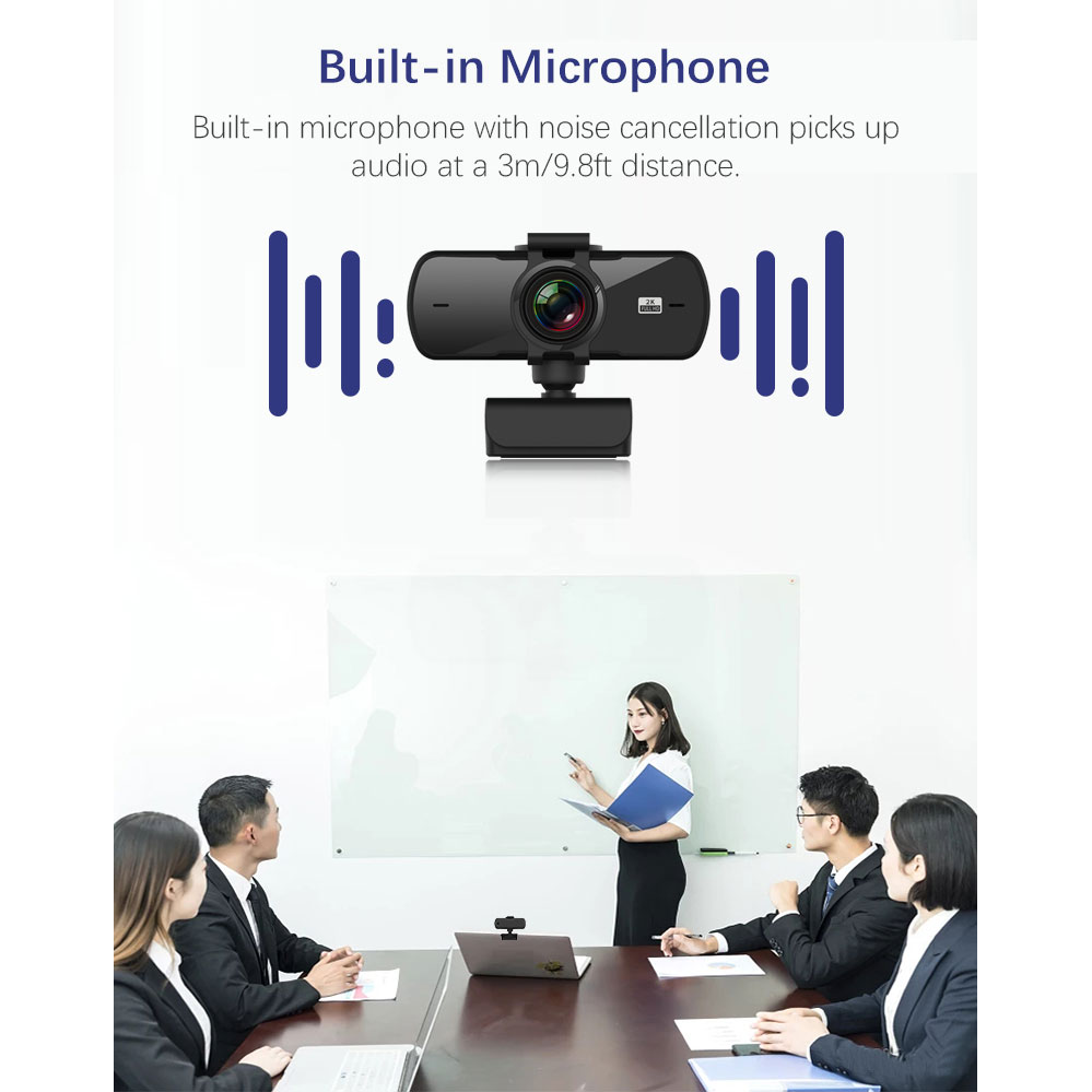 Webcam 2K Full HD 1080P Web Camera Autofocus With Microphone