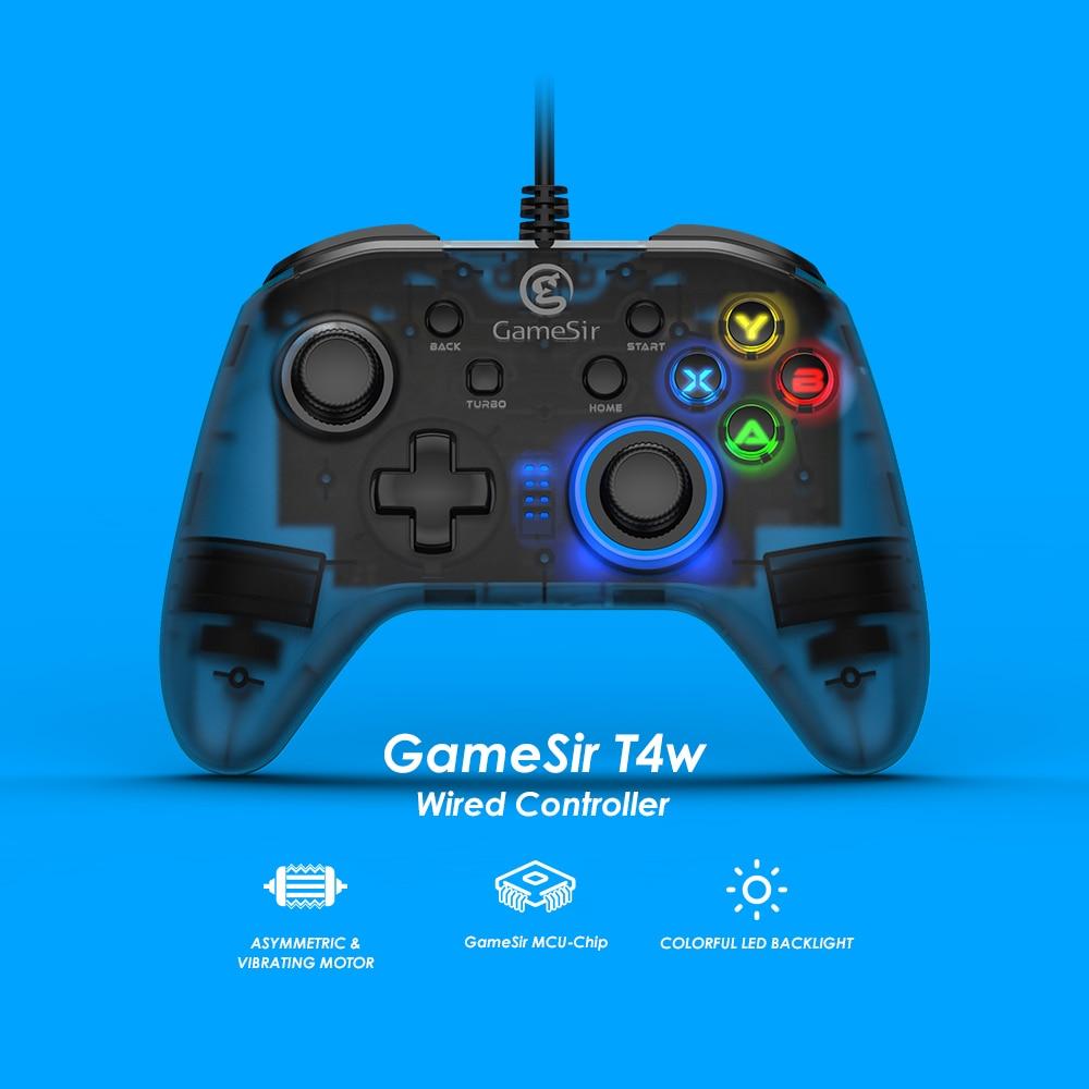 USB Wired Gaming Controller Gamepad with Asymmetric and Vibrating