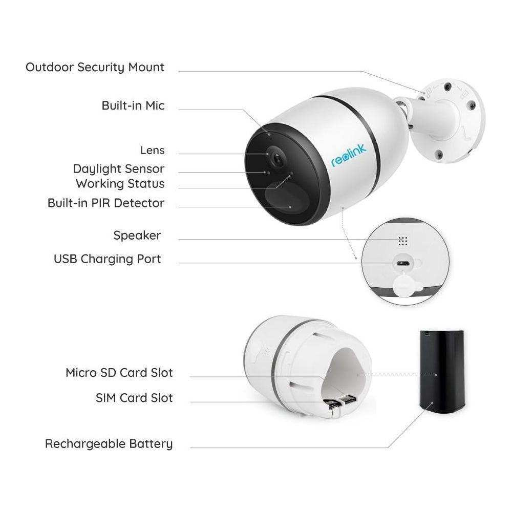 4G LTE camera GO 1080p starlight night vision work with SIM card